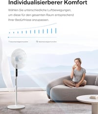 PELONIS 16 hüvelykes állóventilátor távirányítóval, 85° lengéssel, 12 fokozat, időzítő 2