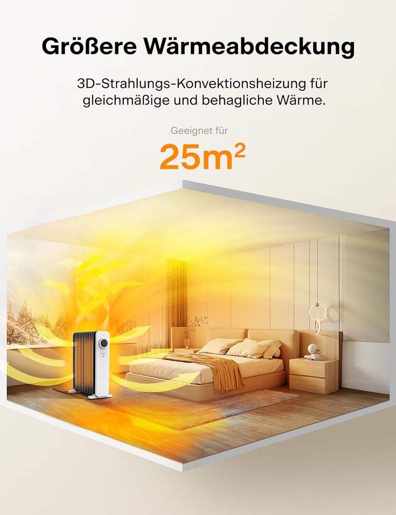 Pelonis 2500W olajradiátor 13 bordával, termosztáttal és túlmelegedés védelemmel