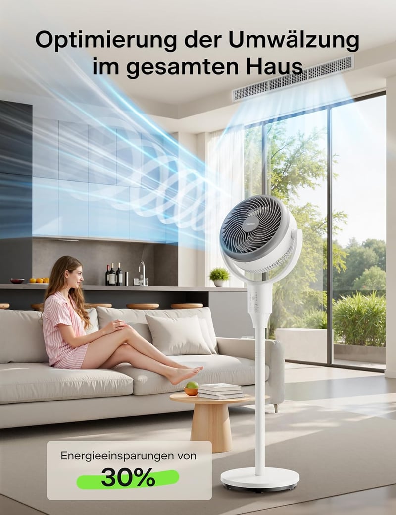 Pelonis 2az1-ben padlóventilátor távirányítóval, 110 cm, 3 fokozat, 1500 m³/h