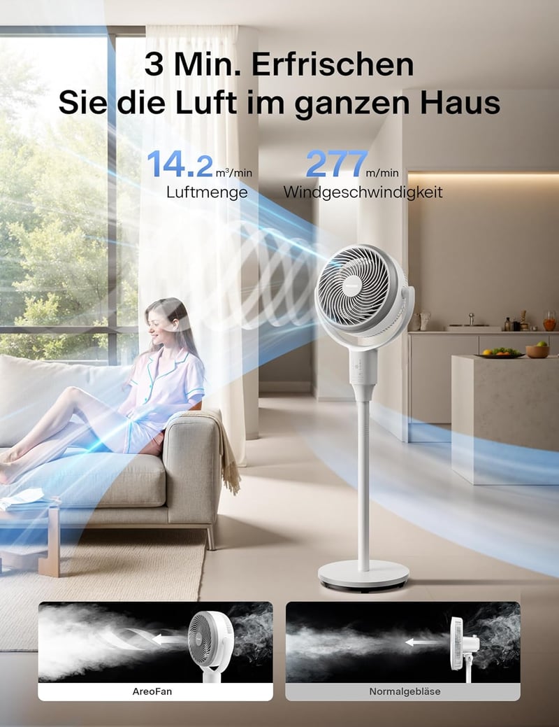 Pelonis 2az1-ben padlóventilátor távirányítóval, 110 cm, 3 fokozat, 1500 m³/h