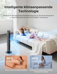 Pelonis Csendes Torony Ventilátor Távirányítóval, 9 Órás Időzítő, 4 Mód 5 Sebesség 2