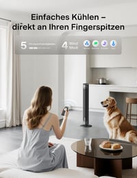 Pelonis Csendes Torony Ventilátor Távirányítóval, 9 Órás Időzítő, 4 Mód 5 Sebesség 7