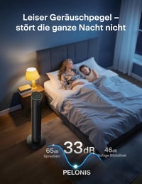 Pelonis Csendes Torony Ventilátor Távirányítóval, 9 Órás Időzítő, 4 Mód 5 Sebesség 3