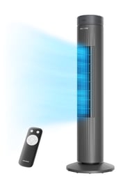 Pelonis stupni ventilator s daljinskim upravljačem, 3 brzine, timer od 7 sati - sivi - 76 cm 1