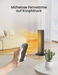 Keramický vežový ohrievač Pelonis 2000 W s diaľkovým ovládaním, 75° osciláciou, režimom ECO a tichou prevádzkou — Chýba podstavec (stav: pozri 2. obrázok) 5