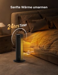 Keramický vežový ohrievač Pelonis 2000 W s diaľkovým ovládaním, 75° osciláciou, režimom ECO a tichou prevádzkou — Chýba podstavec (stav: pozri 2. obrázok) 4