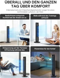 Pelonis Torony Ventilátor Távirányítóval, Csendes Állóventilátor Hálóhoz és Irodához 8