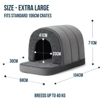 PELZIN Ortopedická pelechová búda pre psov - Vnútorný pelech so strieškou - Protišmykový, umývateľný - Pre stredne veľké psy - 73x45 cm - Sivý 7