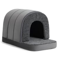 PELZIN Ortopedická pelechová búda pre psov - Vnútorný pelech so strieškou - Protišmykový, umývateľný - Pre stredne veľké psy - 73x45 cm - Sivý 1