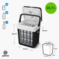 Peme Essential električna prijenosna hladnjaka za kampiranje 25,7 L – hladnjak i zamrzivač s priključkom 12 V i 220-240 V, auto hladnjak 2