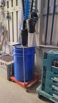 PEMEDOR Dupla Szűrős Ciklon Porelszívó Faipari Barkács Munkákhoz 50mm Turbó Szűrővel Műhely Porszívó Peremmel - Double Filter Set Bucket 9