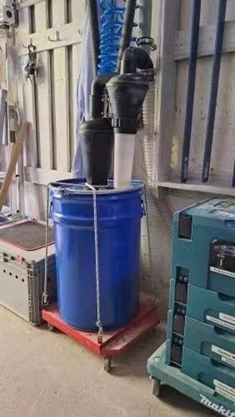 PEMEDOR Dupla Szűrős Ciklon Porelszívó Faipari Barkács Munkákhoz 50mm Turbó Szűrővel Műhely Porszívó Peremmel - Double Filter Set Bucket