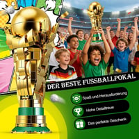Model 3D DIY trofeu de fotbal PENGBU RC cu minifigurină de colecție pentru băieți și fete 12+, cadou de fotbal pentru adulți 6