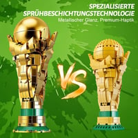 Model 3D DIY trofeu de fotbal PENGBU RC cu minifigurină de colecție pentru băieți și fete 12+, cadou de fotbal pentru adulți 3