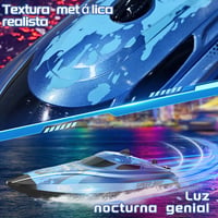 Barcă cu telecomandă PENGBU RC, cu lumină LED, 25 km/h, 2,4 GHz, 2 baterii, aprox. 40 minute de joacă, pentru copii de 6-8 ani 3