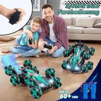PENGBU RC auto na diaľkové ovládanie 1:16 kaskadérske auto 2,4 GHz 8-kolesové s funkciou pary, LED svetlami a hudbou pre deti od 6, 7, 8, 9 rokov pre chlapcov 5