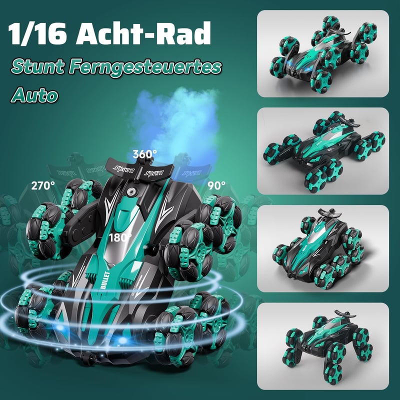 RC kaskadérske auto na diaľkové ovládanie PENGBU, mierka 1:16, 2,4 GHz — na ovládači chýba hlavička jednej z páčok (stav: pozri 2. obrázok)
