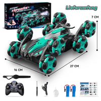 PENGBU RC auto na diaľkové ovládanie 1:16 kaskadérske auto 2,4 GHz 8-kolesové s funkciou pary, LED svetlami a hudbou pre deti od 6, 7, 8, 9 rokov pre chlapcov 6