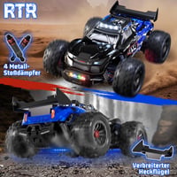 RC Monster Truck PENGBU 1/14 – 40 km/h, 7-farebné LED osvetlenie, pohon 4x4, 2x2000 mAh batéria, 2,4 GHz, terénne auto RTR 5