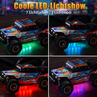 PENGBU RC Távirányítós Terepjáró Autó 32 km/h - 4WD Monster Truck 7 Színű LED Világítással, Pótkerekekkel, 10+ Éves Gyerekeknek és Felnőttek 2