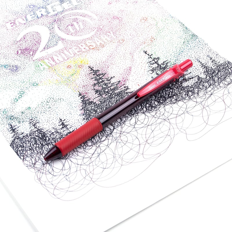 Pentel Energel 1.0mm golyóstoll piros 12db csomag