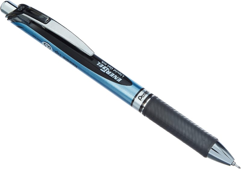 Pentel EnerGel BLN75-A zselés rollertoll nyomógombos, tűhegy, 0,25 mm - fekete