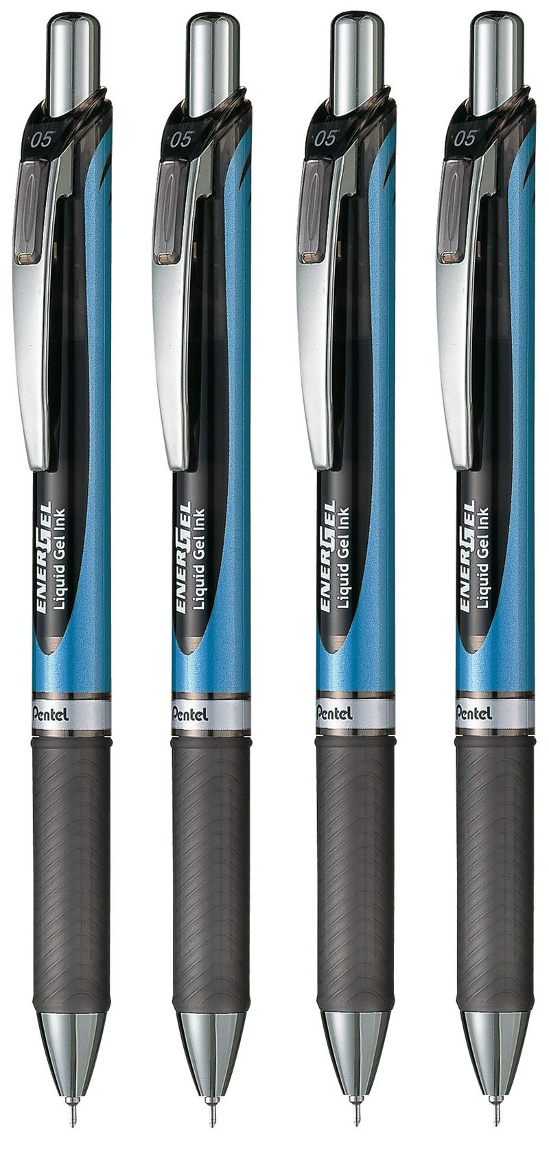 Guľôčkové pero Pentel Energel XM Click BLN75, 0,5 mm, čierne, balenie 4 ks