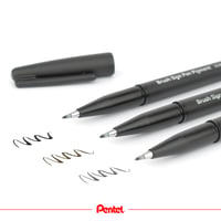 Pentel SESP15-AX Brush Sign Pen štetcový fix s pigmentovým atramentom, čierny, 1 ks 2