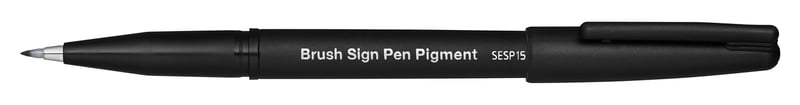 Pentel SESP15-AX Brush Sign Pen štetcový fix s pigmentovým atramentom, čierny, 1 ks