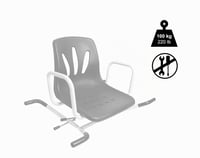 Scaun de duș rotativ la 360 de grade PEPE Mobility cu spătar, culoare negru, pentru vârstnici și adulți 3