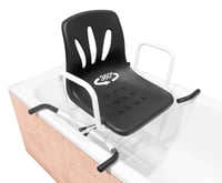Scaun de duș rotativ la 360 de grade PEPE Mobility cu spătar, culoare negru, pentru vârstnici și adulți 1