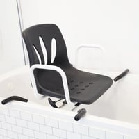 Scaun de duș rotativ la 360 de grade PEPE Mobility cu spătar, culoare negru, pentru vârstnici și adulți 8