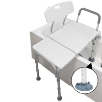 PEPE Mobility stolica za kadu za starije osobe, podesiva po visini, s naslonima za ruke, bijela, s protukliznim vakuumskim čepovima, podstavljena stolica za tuširanje, 77 x 5 1