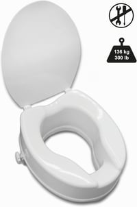 PEPE Mobility WC nadstavec s vekom 10 cm, biely ortopedický zdvihák — prasklina na plastových pántoch (stav: pozri 2. obrázok) 6