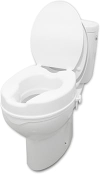 PEPE Mobility WC nadstavec s vekom 10 cm, biely ortopedický zdvihák — prasklina na plastových pántoch (stav: pozri 2. obrázok) 10
