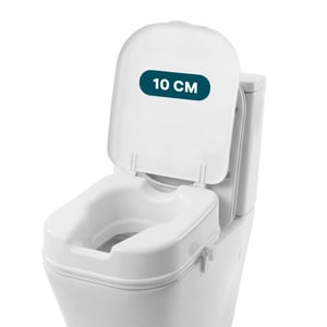 PEPE Mobility povišica za WC školjku s poklopcem 10 cm, četvrtasta, bijela, pomagalo za osobe smanjene pokretljivosti