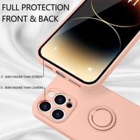 Husă din silicon Pepmune pentru iPhone 14 Pro Max cu inel de susținere, roz 6