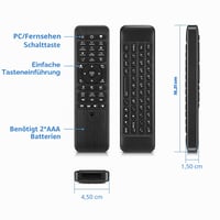 Podsvietená klávesnica Pepper Jobs W10 s laserovou myšou, 6-osový gyroskopický ovládač Air Remote, ovládač pre Windows 10 Mini PC GLK-UC2X 5