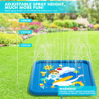 Peradix Splash Pad 170 cm detská vodná hracia podložka, protišmykový záhradný zavlažovač, modrá, detský bazén s rozprašovačom na párty 2