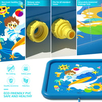 Peradix Splash Pad 170 cm detská vodná hracia podložka, protišmykový záhradný zavlažovač, modrá, detský bazén s rozprašovačom na párty 5