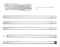 Súprava na upevnenie tienidla Perel GSSK1 s tyčou, lanom a kolíkmi, kovová, priemer 25 mm, výška 250 cm, strieborná 3