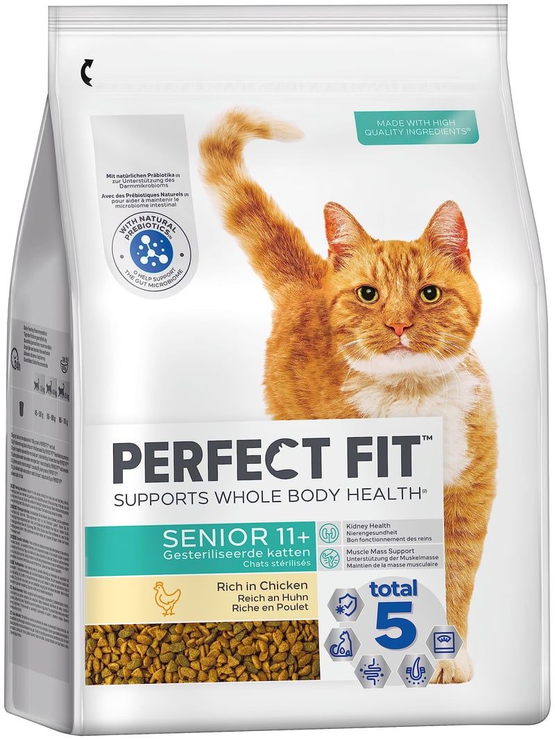 Perfect Fit Cat Senior 11+ suha hrana za starije mačke s piletinom, 3 x 2,8 kg