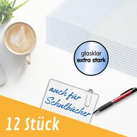 Perfect Line 12 bucăți coperți pentru cărți, înălțime 30,5 cm, protecție școlară din material PP extra rezistent, folie transparentă și lavabilă, până la 56 cm lățime, fabricat în UE 2