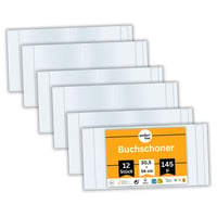 Perfect Line 12 bucăți coperți pentru cărți, înălțime 30,5 cm, protecție școlară din material PP extra rezistent, folie transparentă și lavabilă, până la 56 cm lățime, fabricat în UE 1