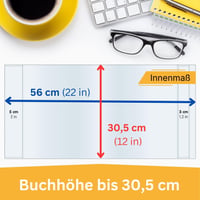 Perfect Line 12 bucăți coperți pentru cărți, înălțime 30,5 cm, protecție școlară din material PP extra rezistent, folie transparentă și lavabilă, până la 56 cm lățime, fabricat în UE 3