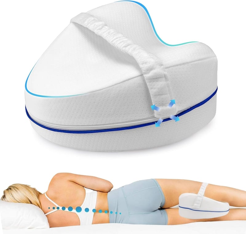 Perffi Térdpárna Oldalfekvőknek, Ortopéd Lábpárna Memory Foam Habból, Ergonomikus Pozicionáló Párna Fájdalommentes Alváshoz