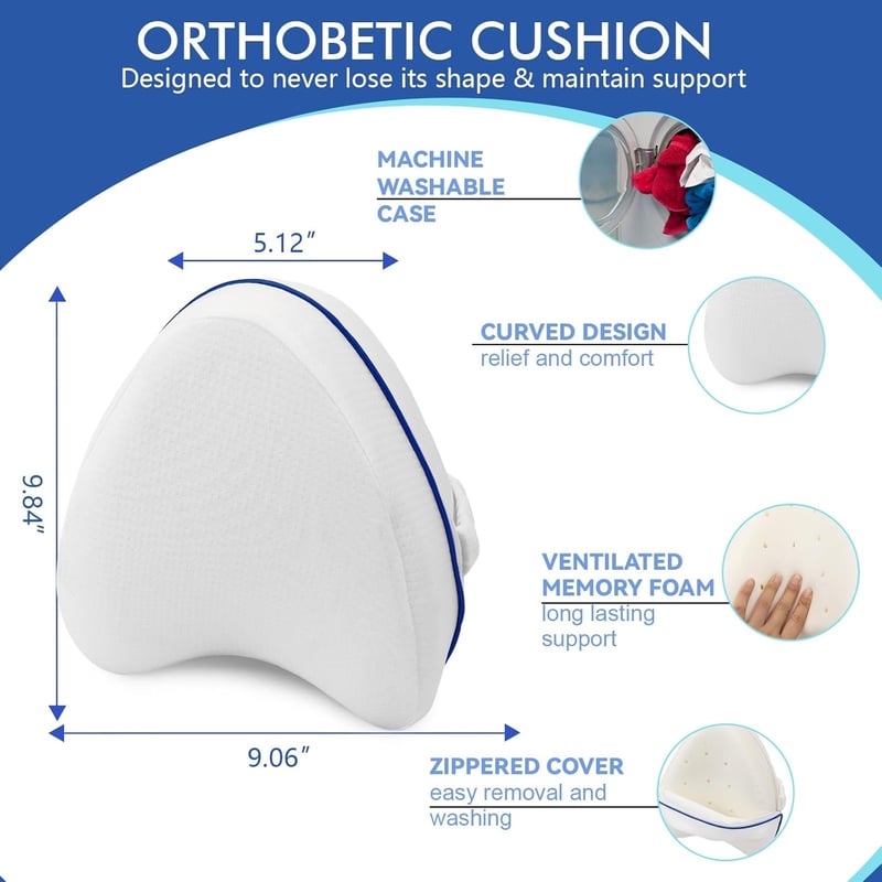 Perffi Térdpárna Oldalfekvőknek, Ortopéd Lábpárna Memory Foam Habból, Ergonomikus Pozicionáló Párna Fájdalommentes Alváshoz