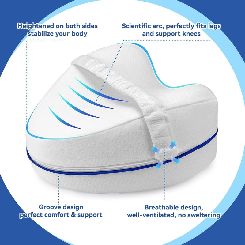 Perffi Térdpárna Oldalfekvőknek, Ortopéd Lábpárna Memory Foam Habból, Ergonomikus Pozicionáló Párna Fájdalommentes Alváshoz