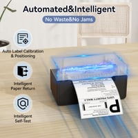 Termálna tlačiareň štítkov PeriPage Bluetooth, bezdrôtová tlačiareň prepravných štítkov 4x6, kompatibilná s iPhone, iPad, Android a Windows, podpora USPS, DHL, UPS 6