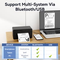 Termálna tlačiareň štítkov PeriPage Bluetooth, bezdrôtová tlačiareň prepravných štítkov 4x6, kompatibilná s iPhone, iPad, Android a Windows, podpora USPS, DHL, UPS 2